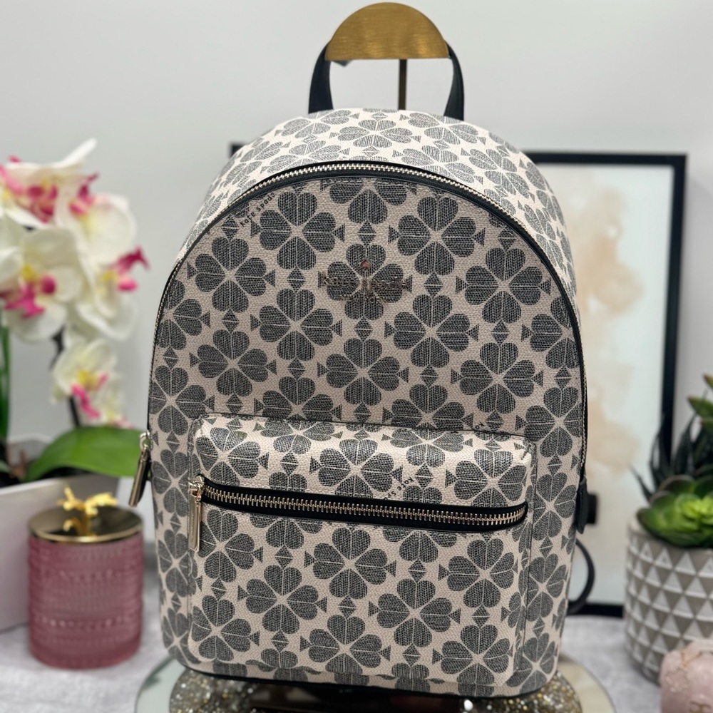 Kate Spade Floral Backpack Black and White